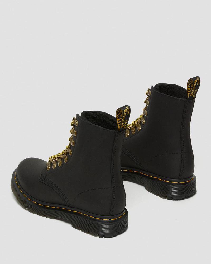 Dr Martens 1460 Pascal DM's Wintergrip Leren Winterschoenen Dames Zwart | NL 509BEX